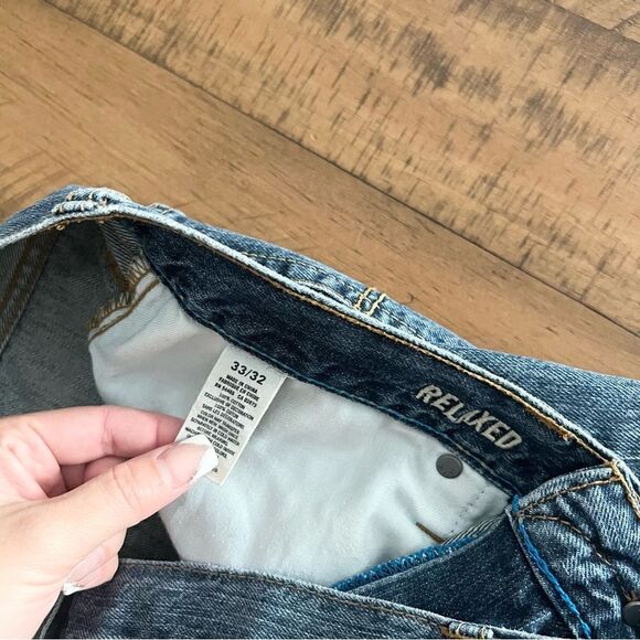 American Eagle Mens Size 33x32 Relaxed Blue Denim Jeans - Picture 5 of 7